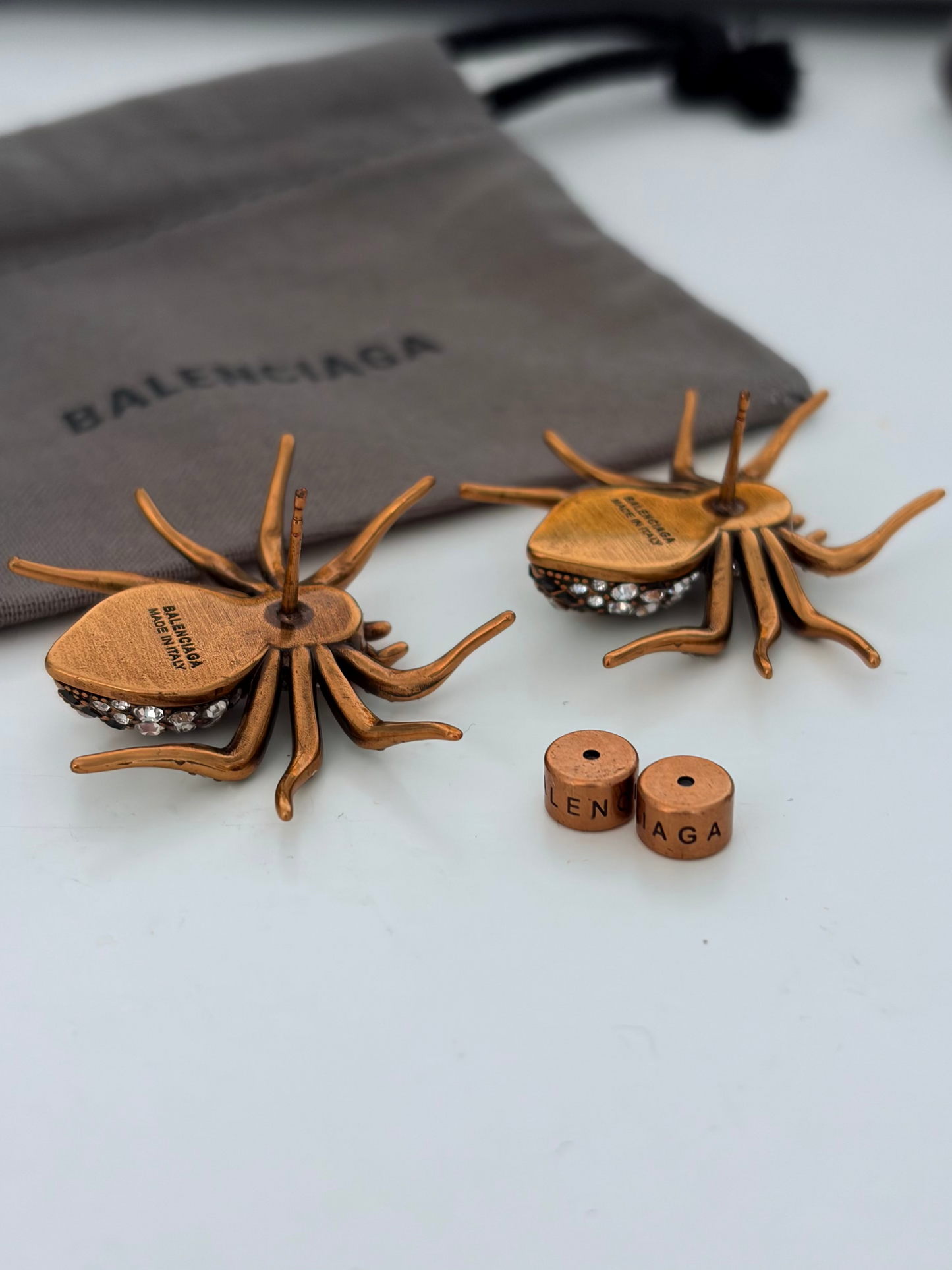 Balenciaga Crystal Spider Earrings