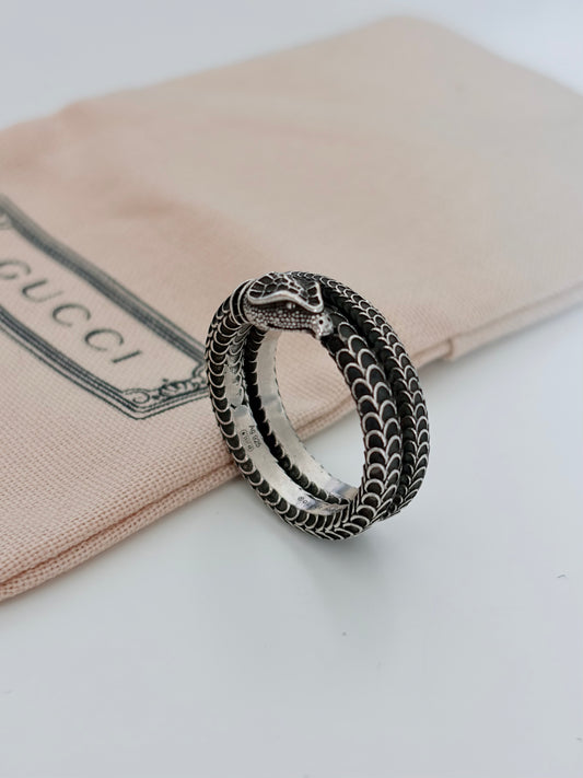 GUCCI Pre-own Snake Silver Ring