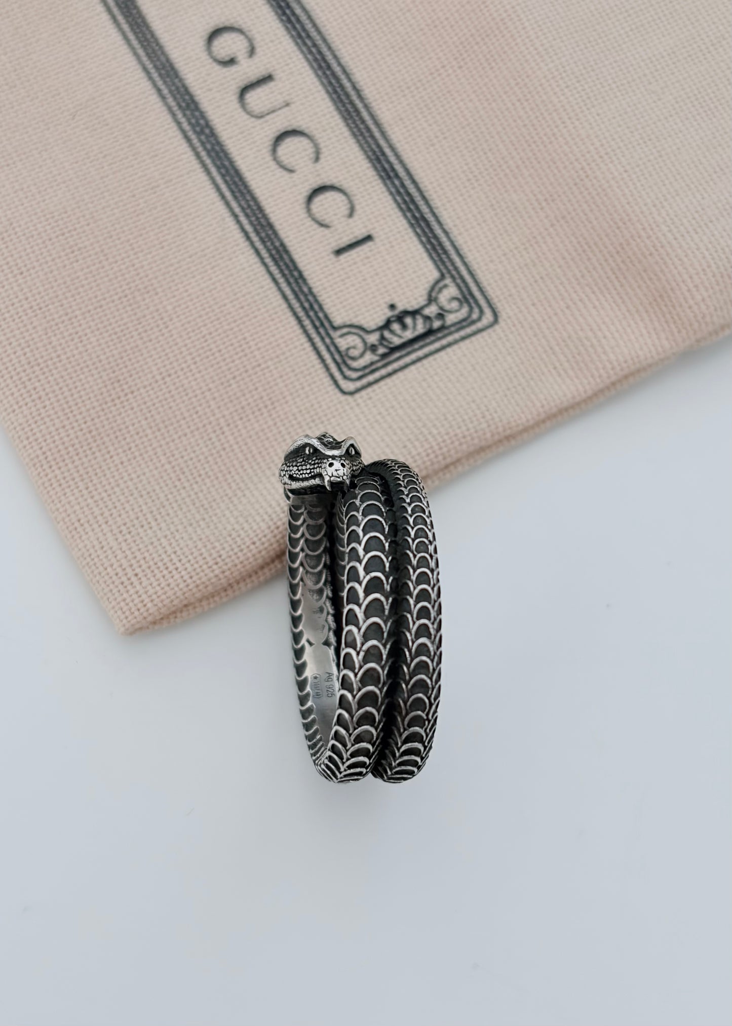 GUCCI Pre-own Snake Silver Ring