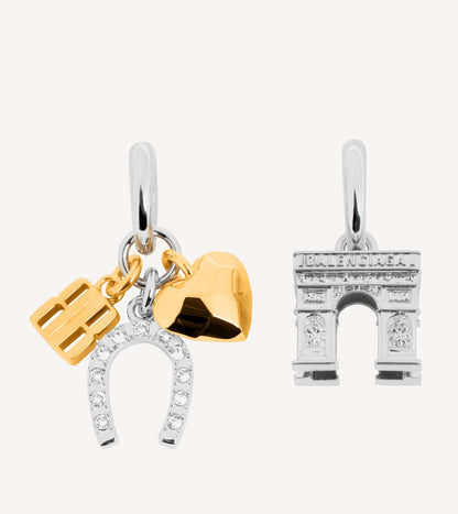 Balenciaga Carousel Arch Collector Earrings in Silver/gold pre-owned