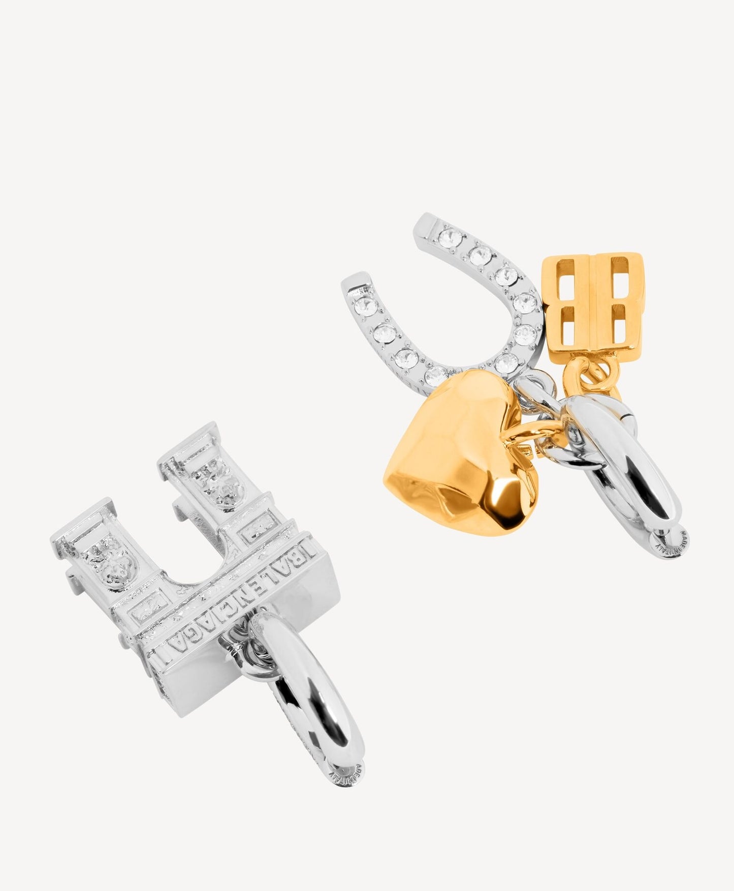 Balenciaga Carousel Arch Collector Earrings in Silver/gold pre-owned