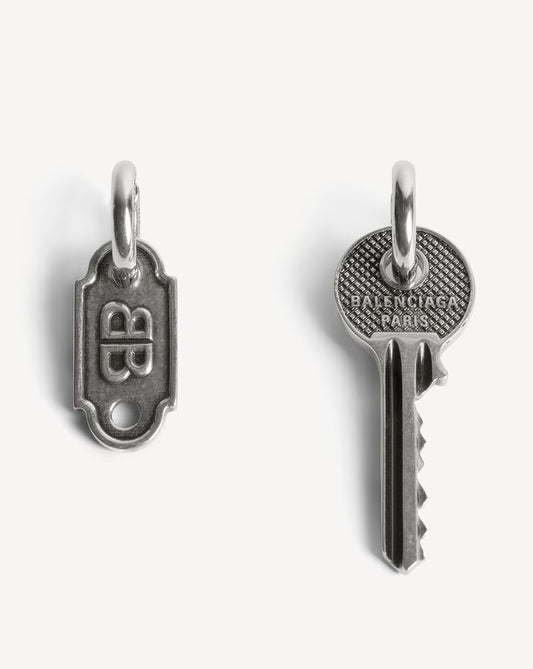 Balenciaga Neverlost Earrings in Antique Silver