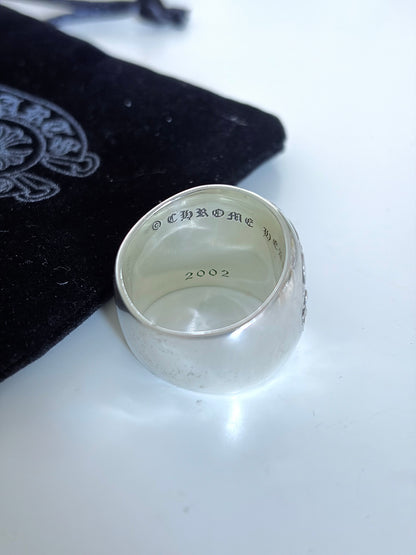 Chrome Hearts CLSSC OVAL STAR Classic Silver Ring Men's Size 9.5 Used & Polished