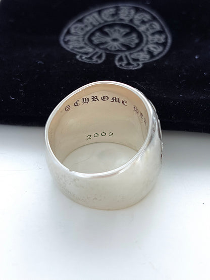 Chrome Hearts CLSSC OVAL STAR Classic Silver Ring Men's Size 9.5 Used & Polished
