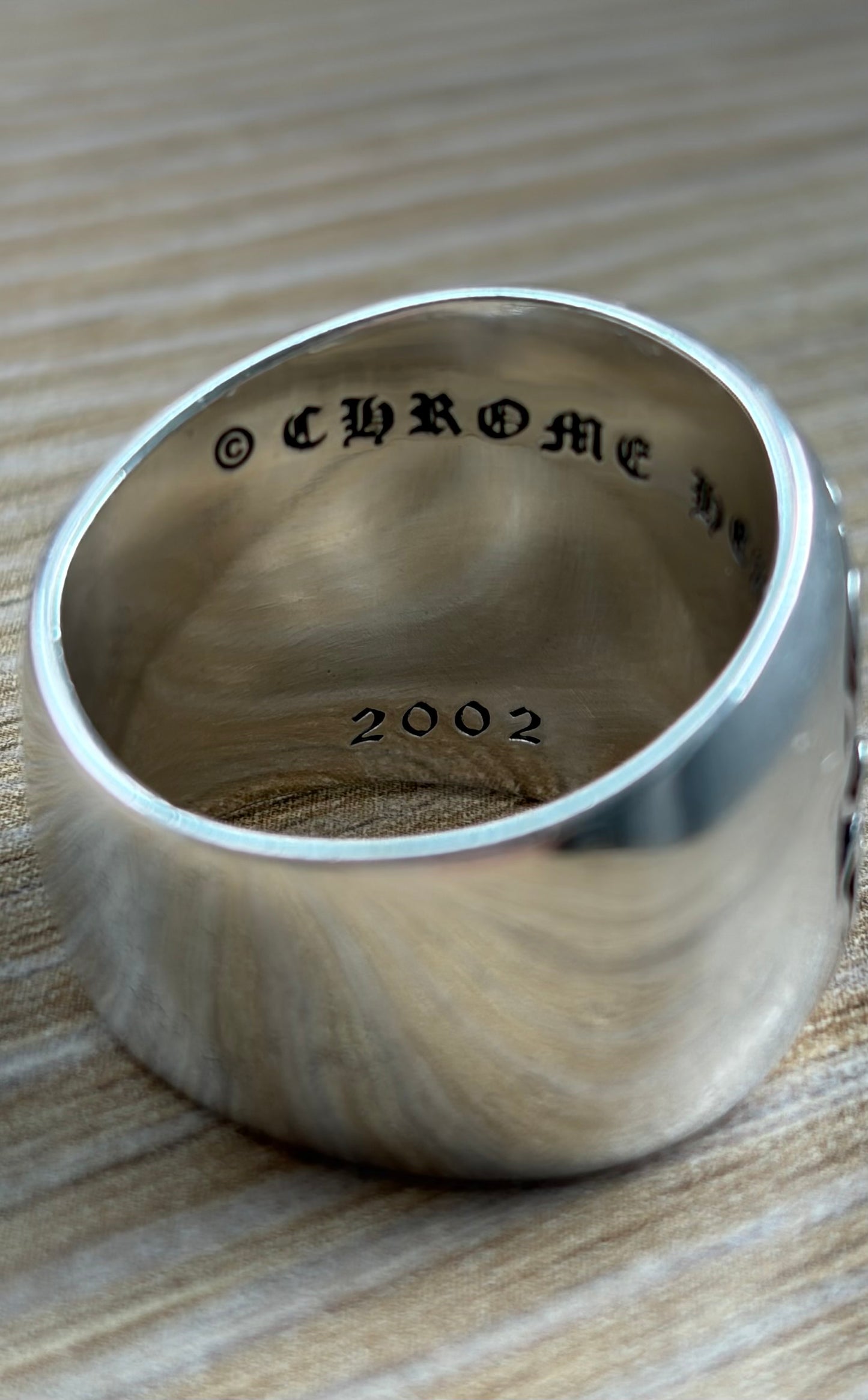Chrome Hearts CLSSC OVAL STAR Classic Silver Ring Men's Size 9.5 Used & Polished