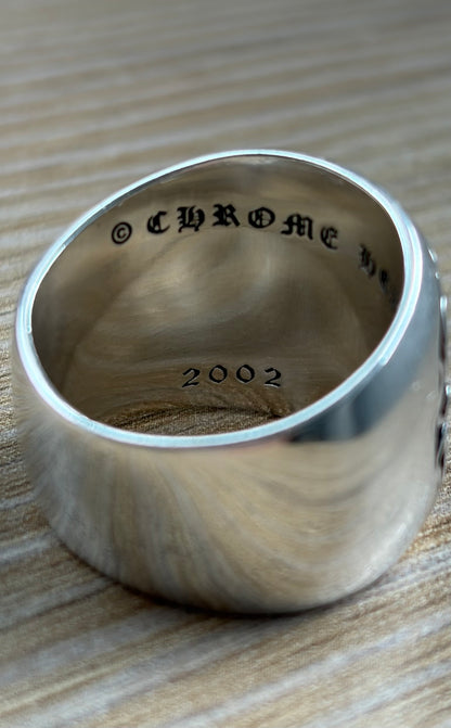 Chrome Hearts CLSSC OVAL STAR Classic Silver Ring Men's Size 9.5 Used & Polished