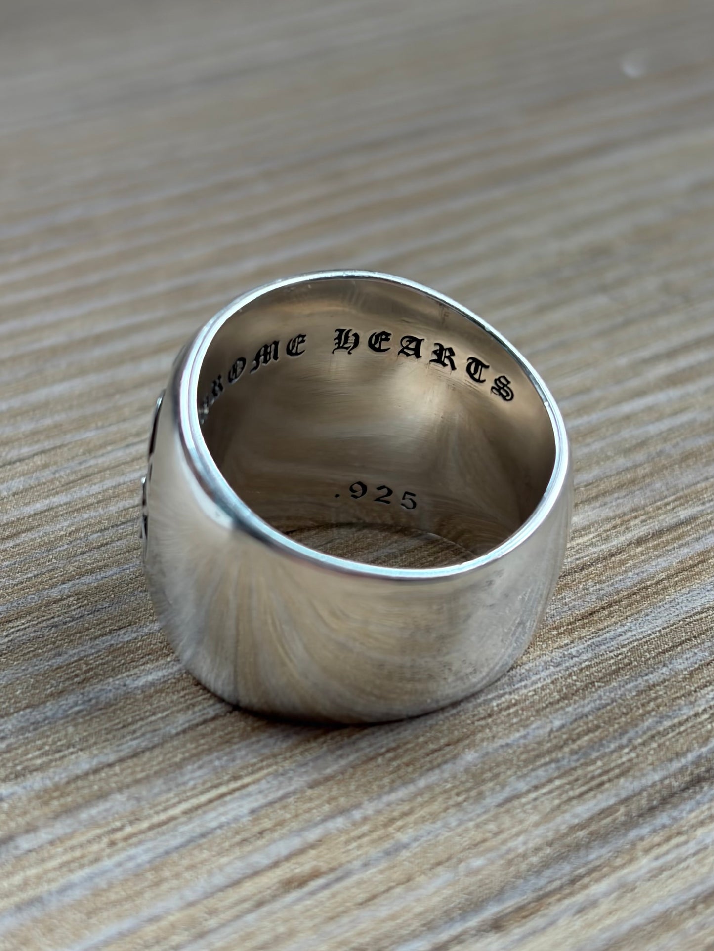 Chrome Hearts CLSSC OVAL STAR Classic Silver Ring Men's Size 9.5 Used & Polished