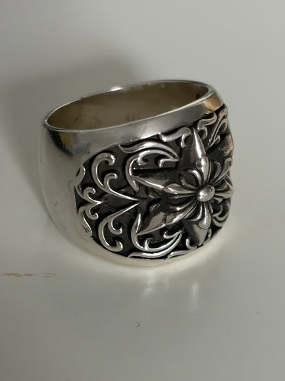 Chrome Hearts CLSSC OVAL STAR Classic Silver Ring Men's Size 9.5 Used & Polished
