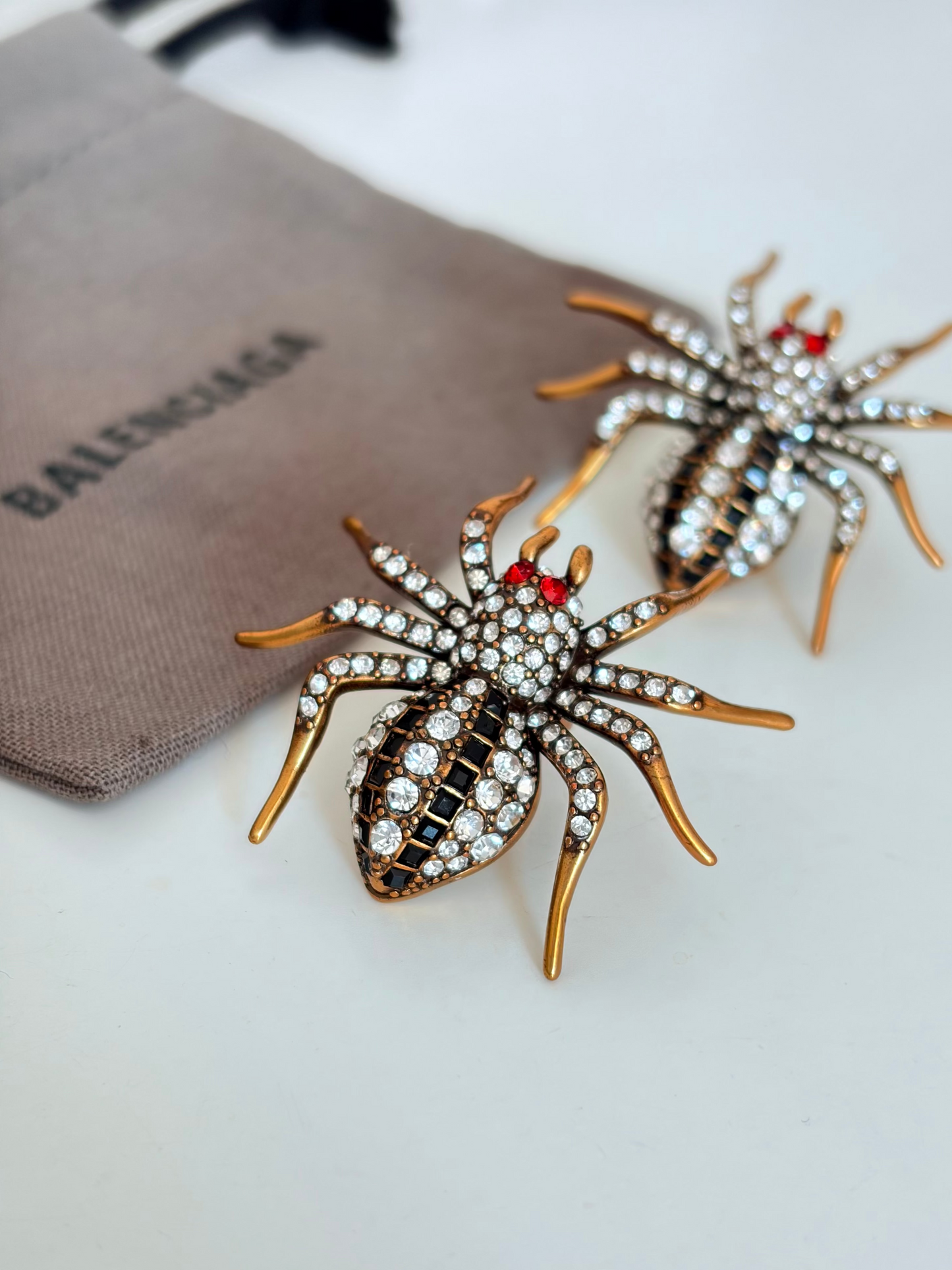 Balenciaga Crystal Spider Earrings