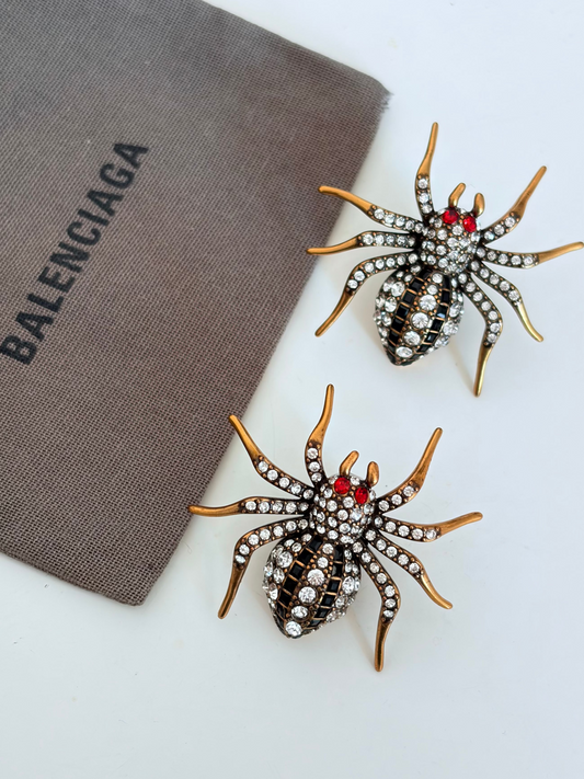 Balenciaga Crystal Spider Earrings