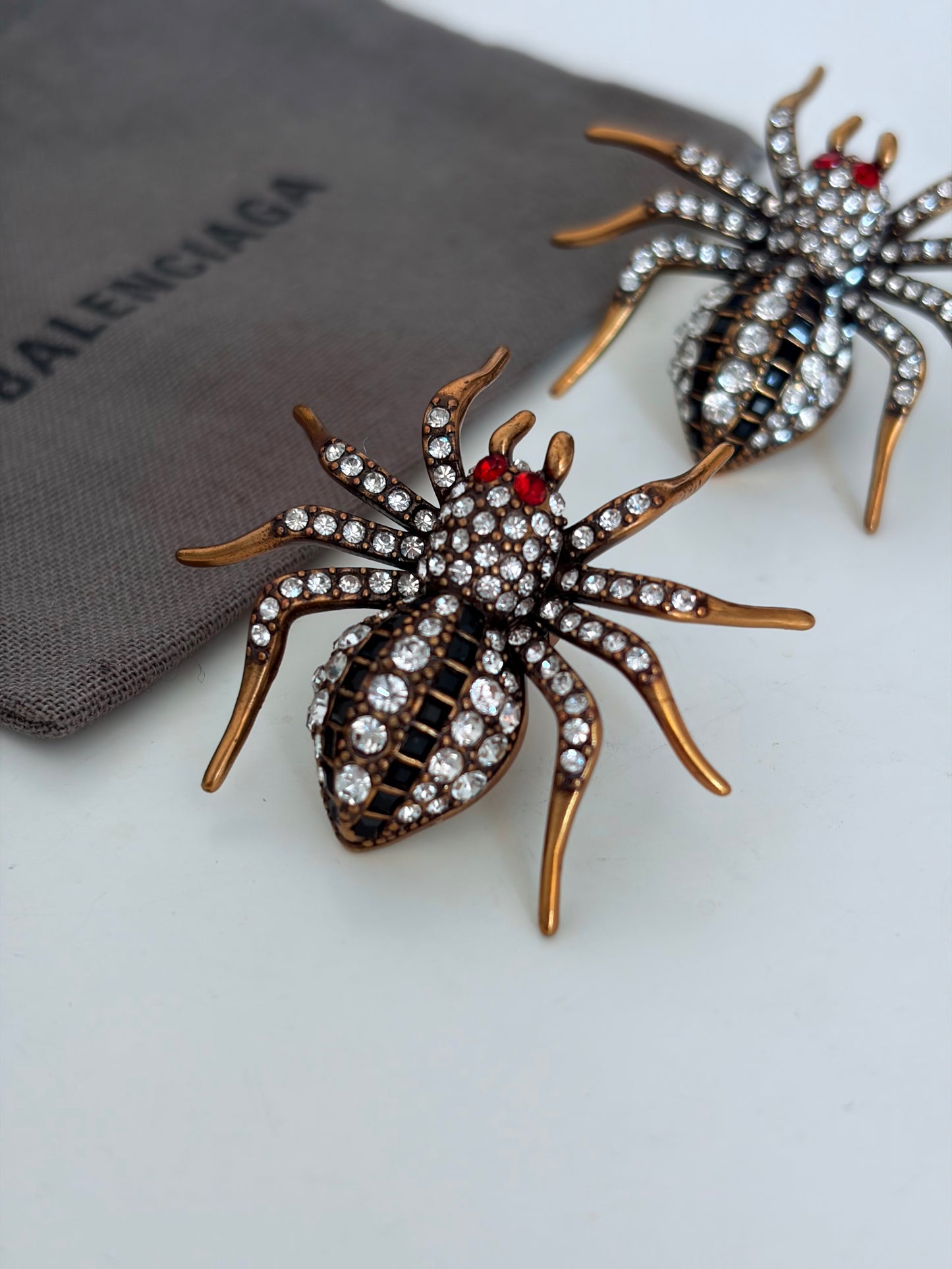 Balenciaga Crystal Spider Earrings