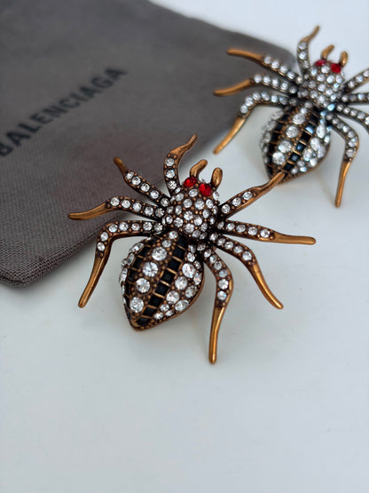 Balenciaga Crystal Spider Earrings