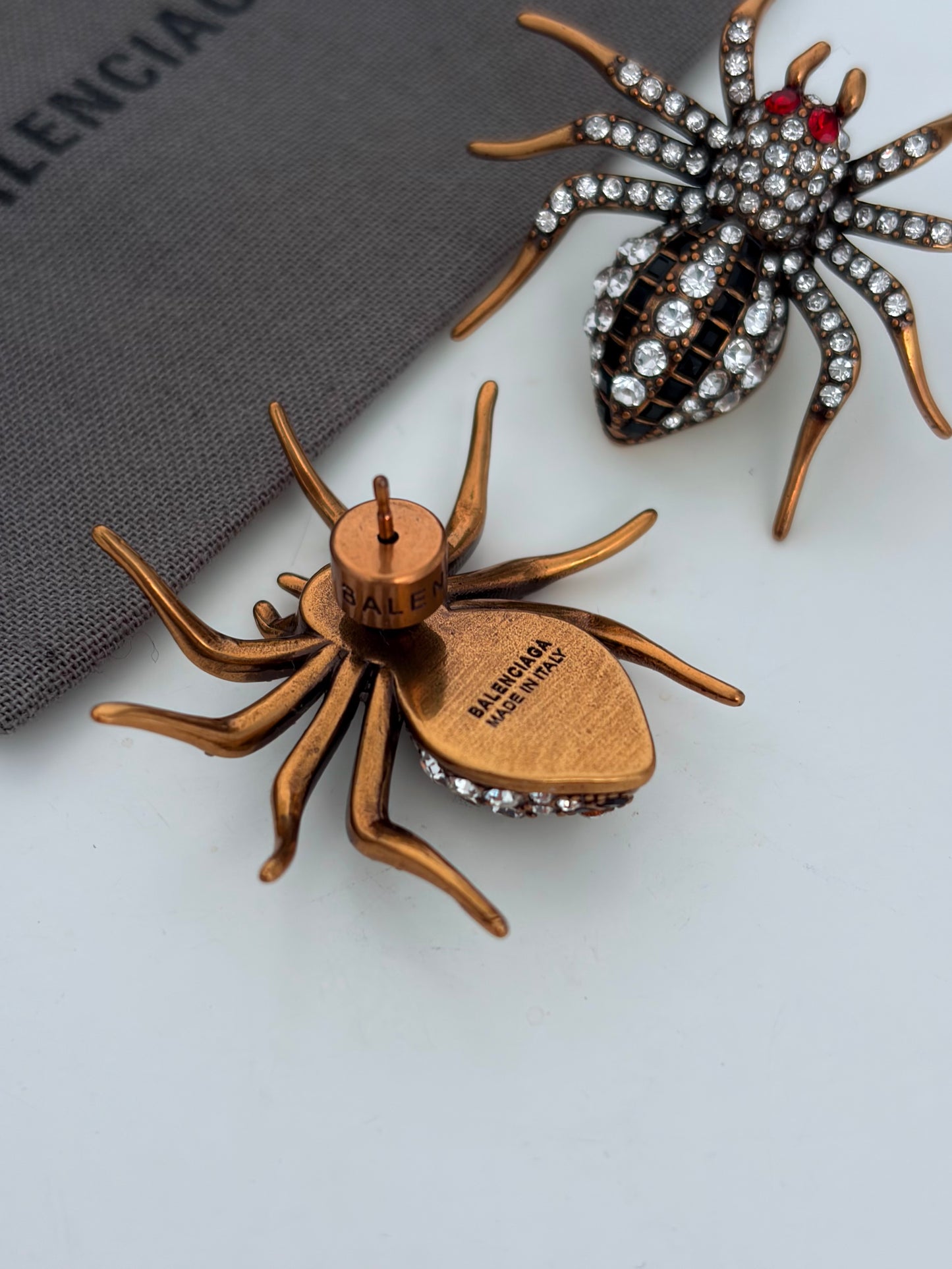 Balenciaga Crystal Spider Earrings