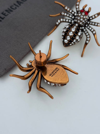 Balenciaga Crystal Spider Earrings