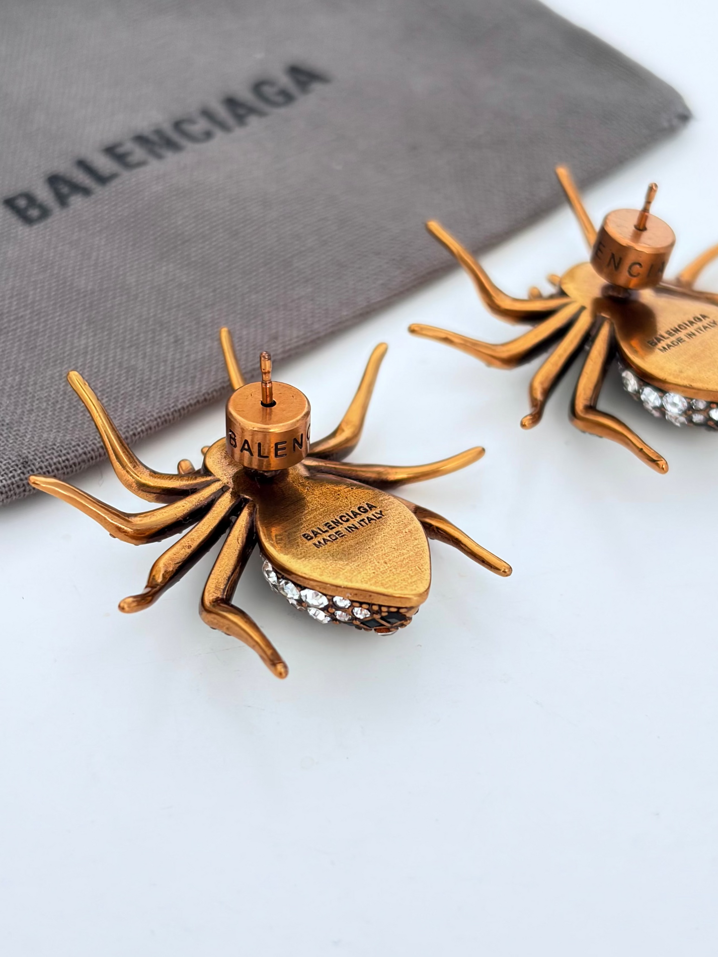 Balenciaga Crystal Spider Earrings