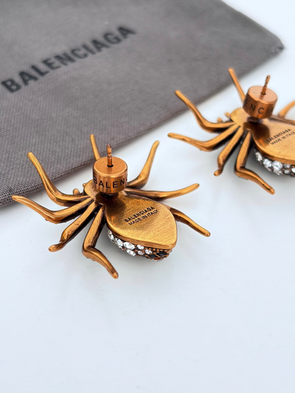 Balenciaga Crystal Spider Earrings