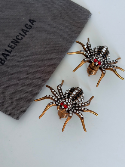 Balenciaga Crystal Spider Earrings