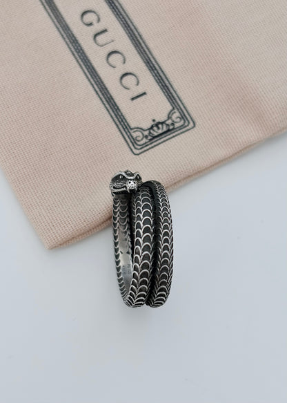 GUCCI Pre-own Snake Silver Ring