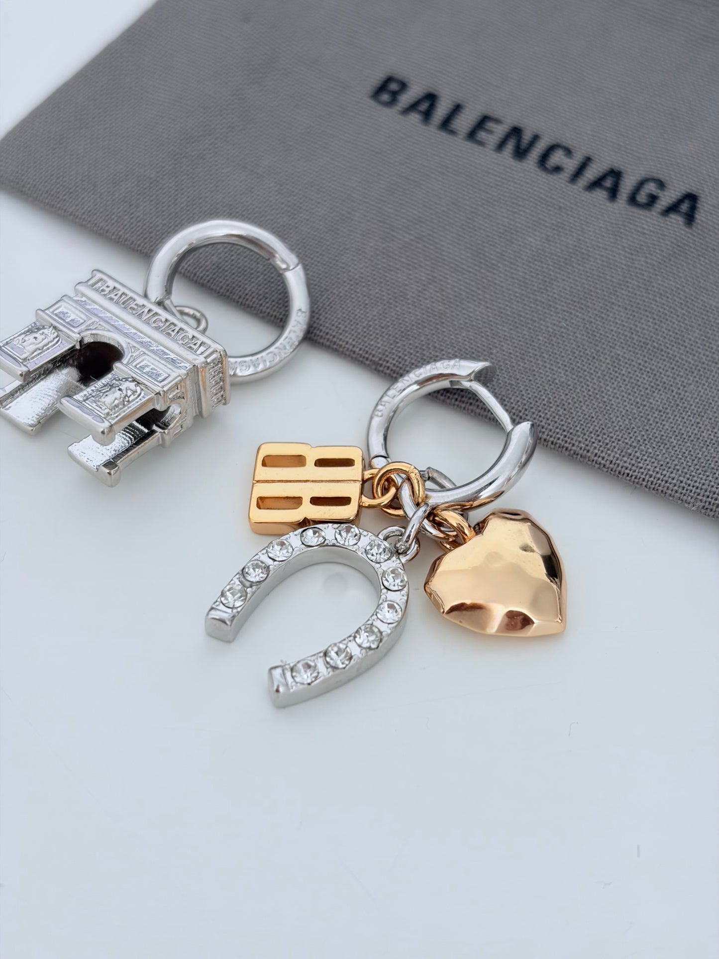 Balenciaga Carousel Arch Collector Earrings in Silver/gold pre-owned