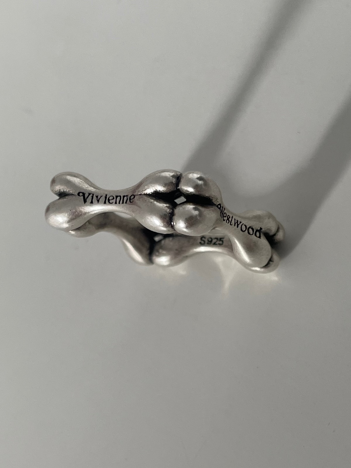 Vivienne Westwood Sterling Silver Bone Ring S925 Square Band Vintage - Size us 8