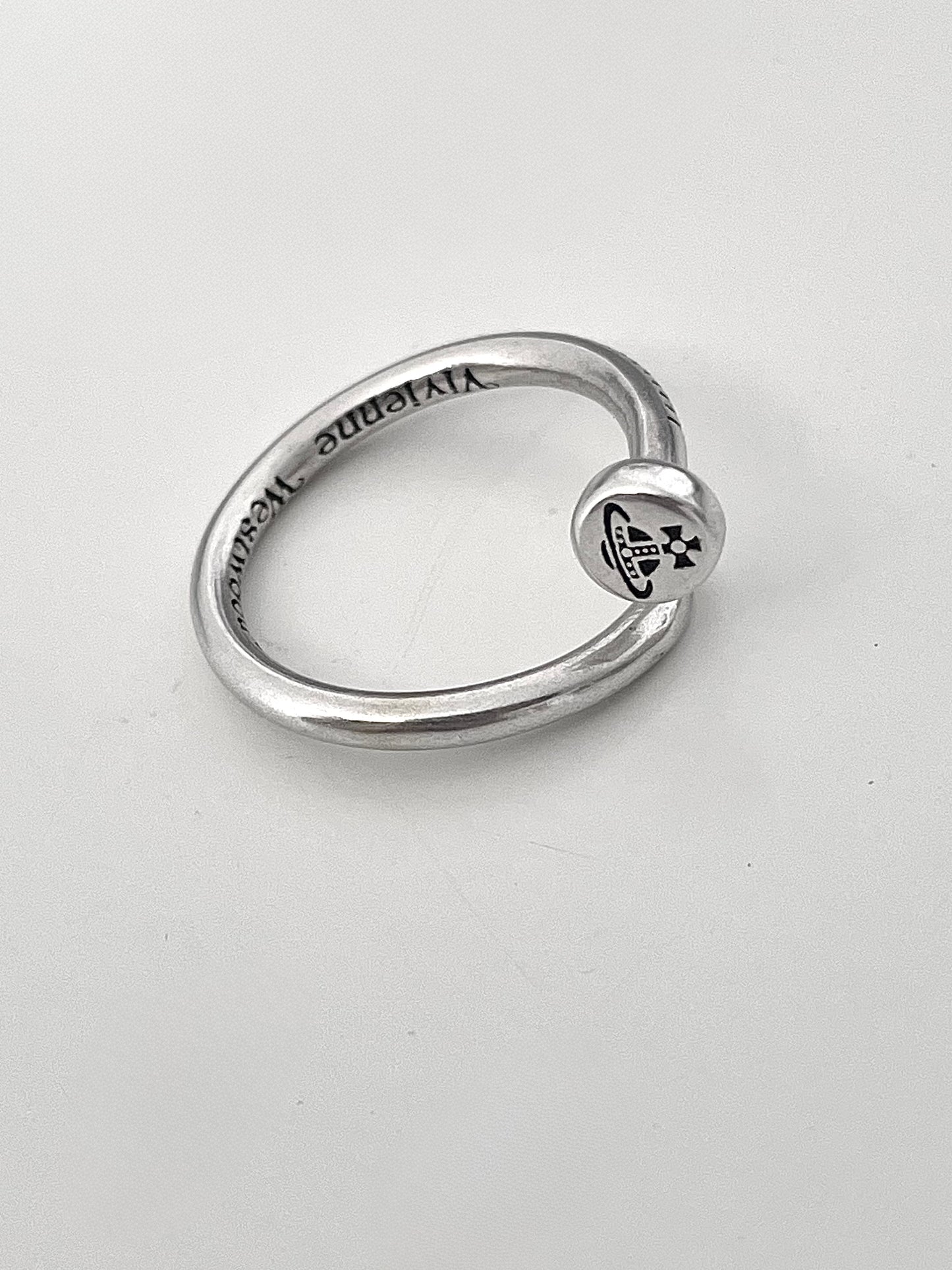 Vivienne Westwood Orb Nail Ring Silver Adjustable Punk Vintage Open Ring US8