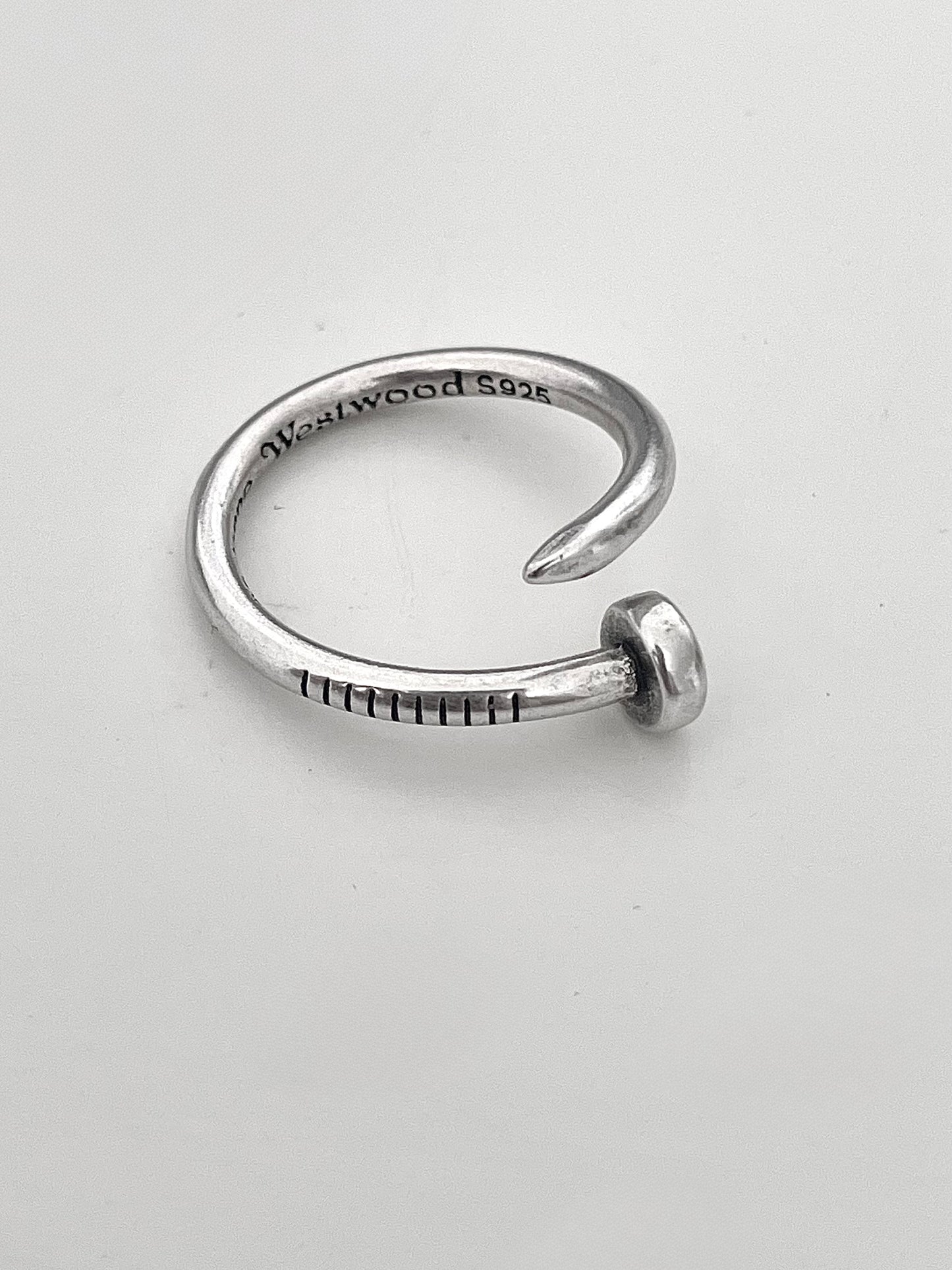 Vivienne Westwood Orb Nail Ring Silver Adjustable Punk Vintage Open Ring US8