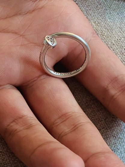 Vivienne Westwood Orb Nail Ring Silver Adjustable Punk Vintage Open Ring US8