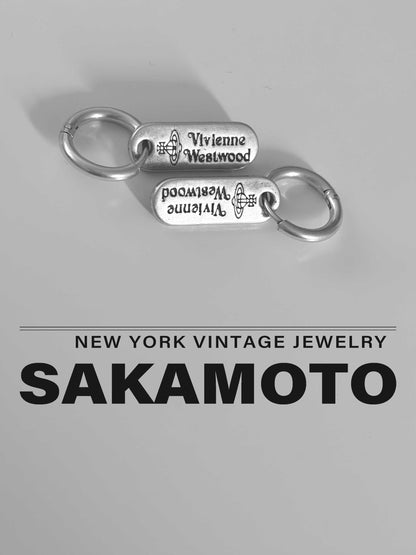 Vivienne Westwood Signature Keychain Vintage Silver Earrings
